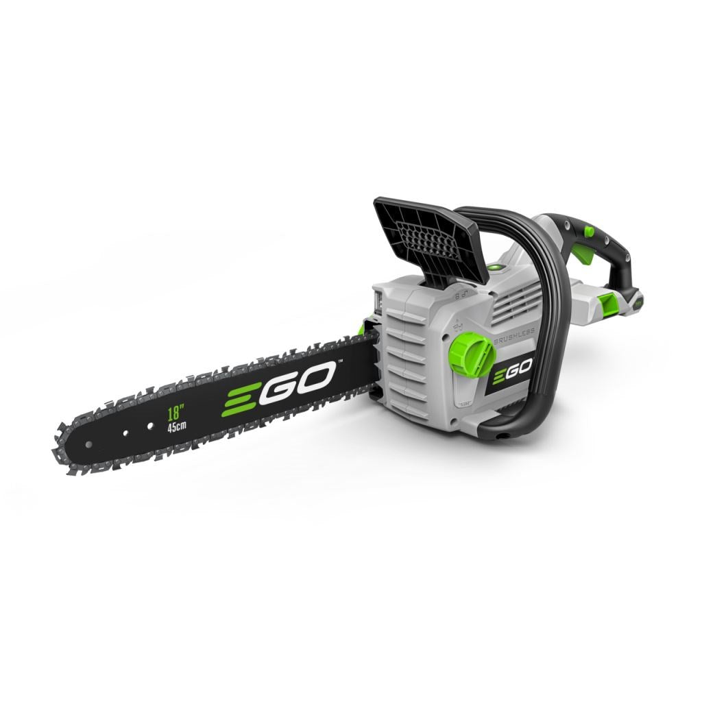 Ego chainsaw with 18" bar - CS1800E front view, bare unit