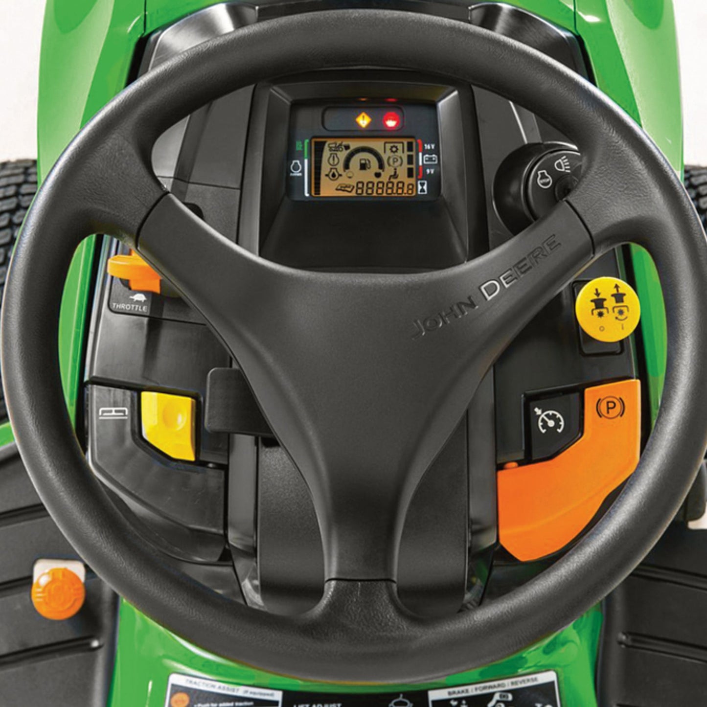 John_Deere_ride_on_mower_steering_wheel_controls_X350R