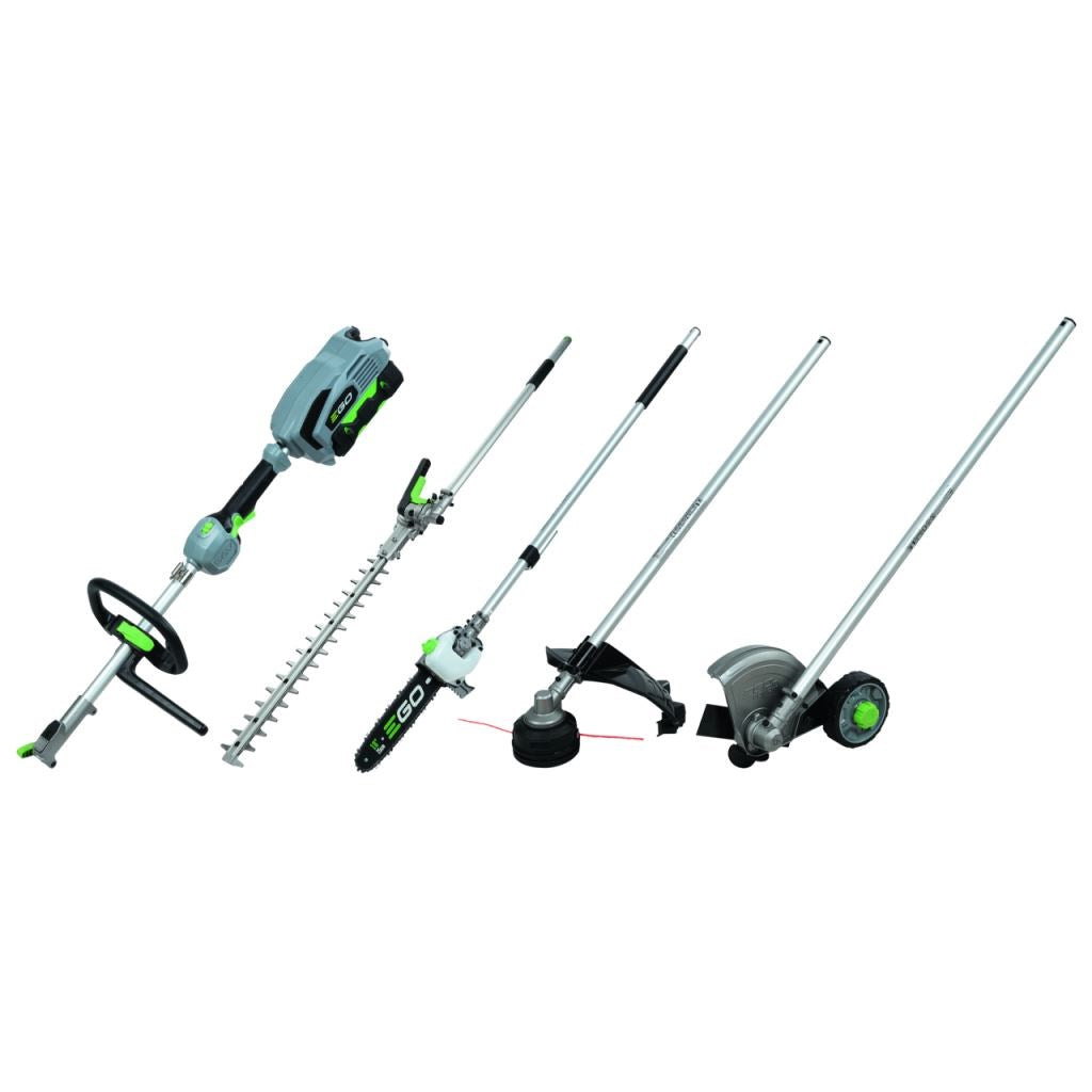 Ego multi-tool 8 piece set with powerhead, hedgetrimmer, pole-saw, trimmer, grass edger attachmements