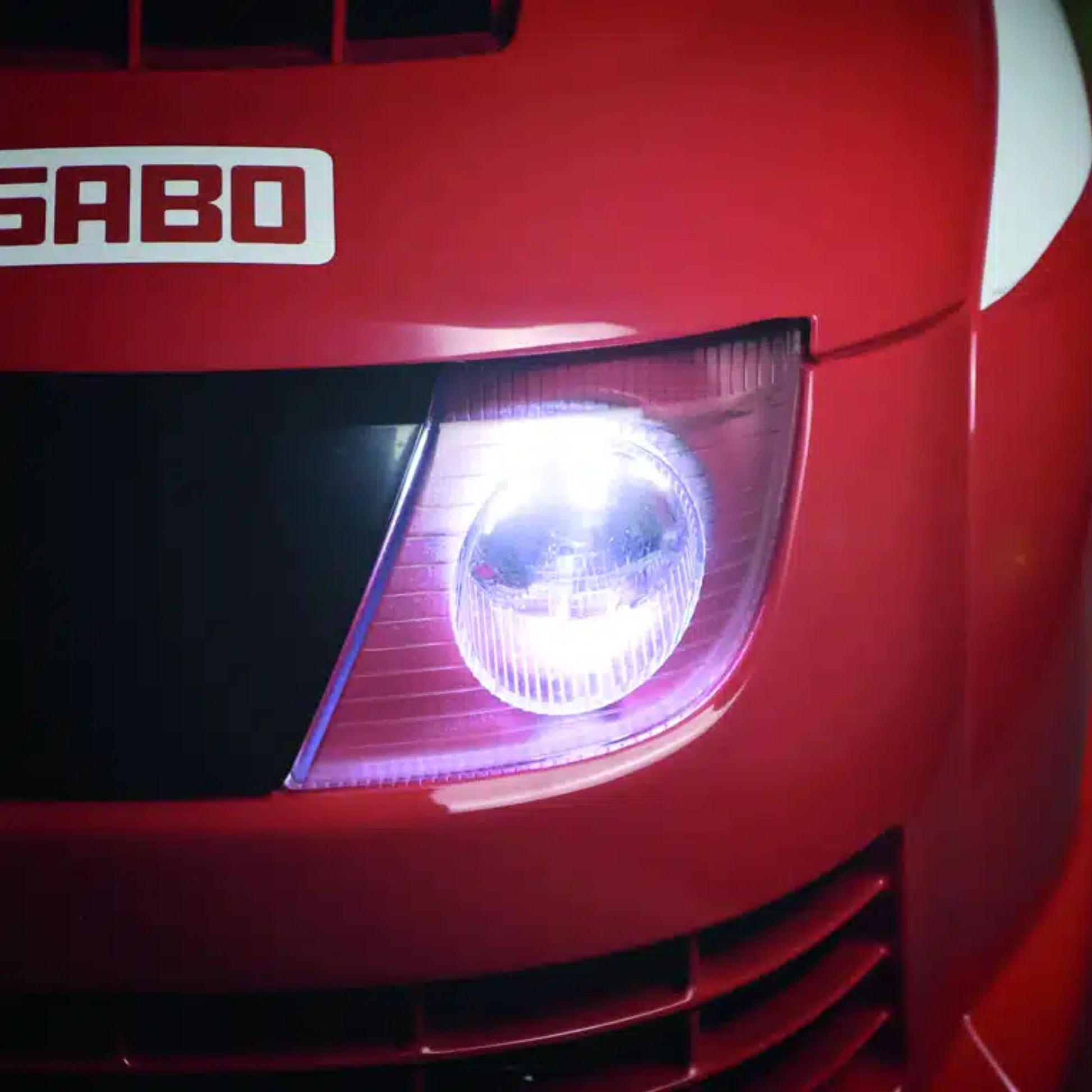 Sabo 93-H ride on mower lights on