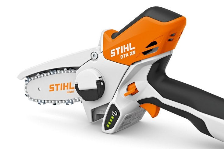 Stihl_GTA_26 pruning chainsaw battery level indicator