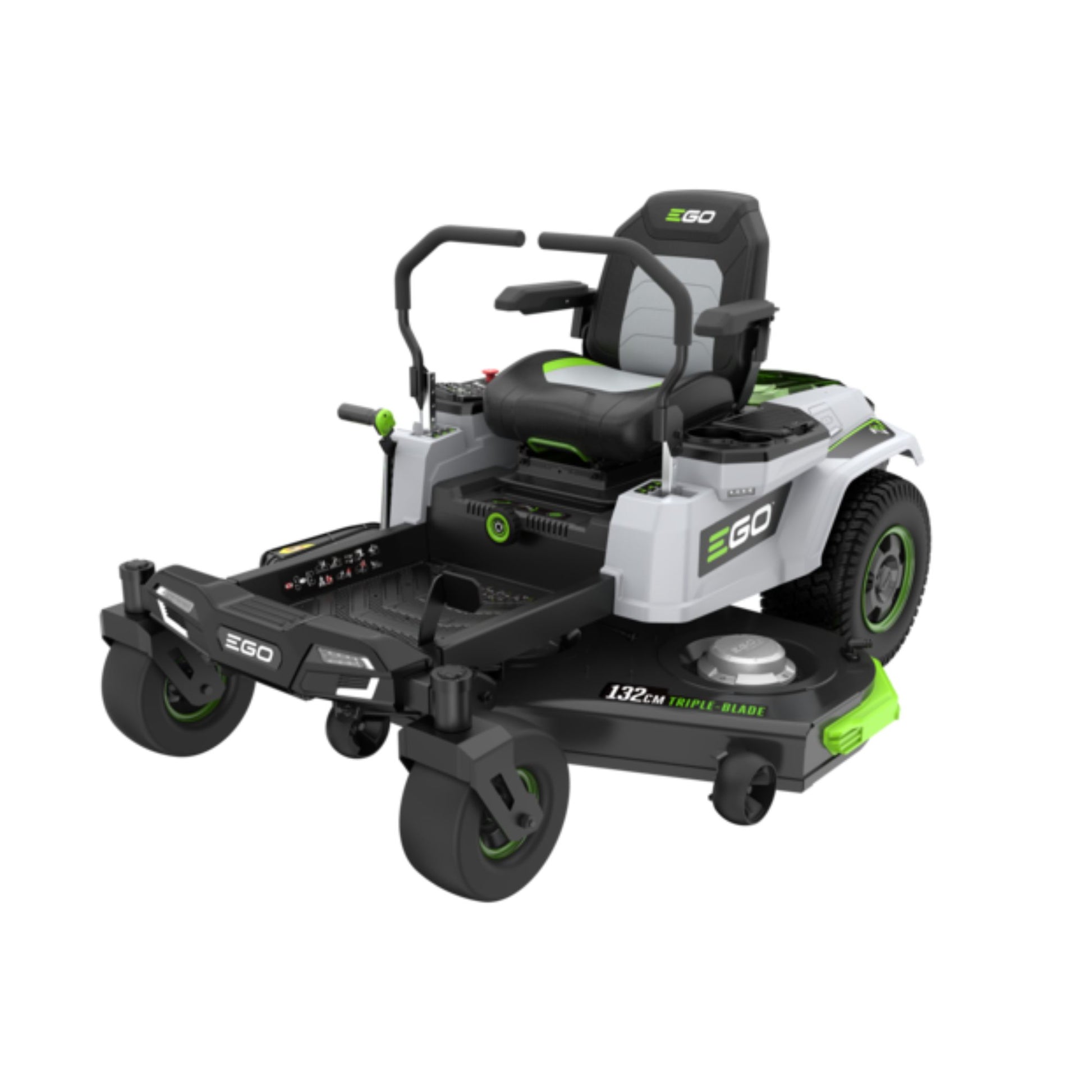 Ego riding lawn mower on a white background