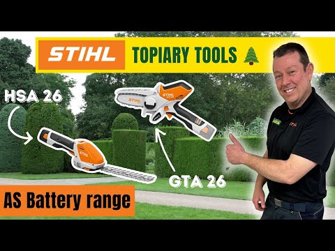 Stihl AS battery hand tool range HSA26 GTA26 YouTube video