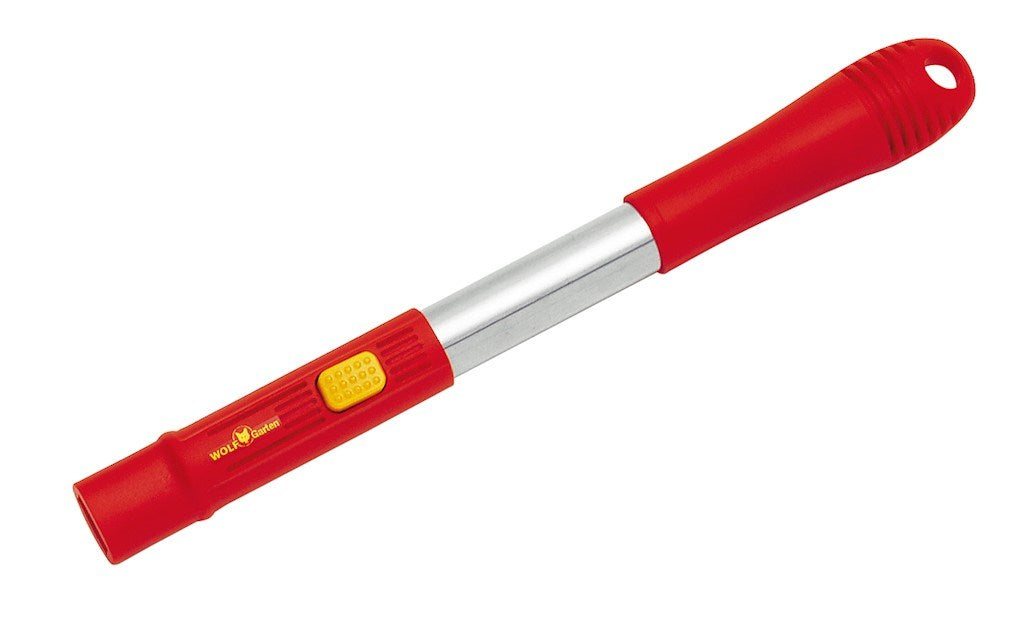 Wolf-Garten zm04 small multi-change tool handle red and silver with yellow wolf-garten logo