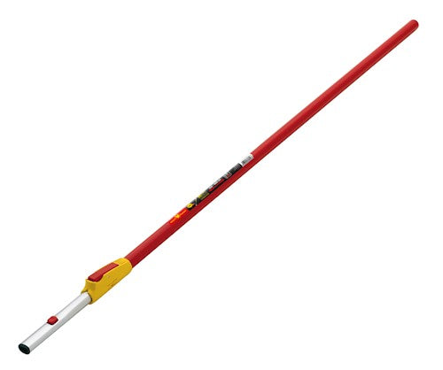 Red and yellow telescopic pole on a white background