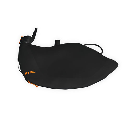Black catcher bag for SHA 56 Vacuum with STIHL logo on a white background