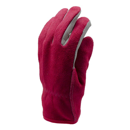 T&C Premium Leather & Suede Aubergine Gloves