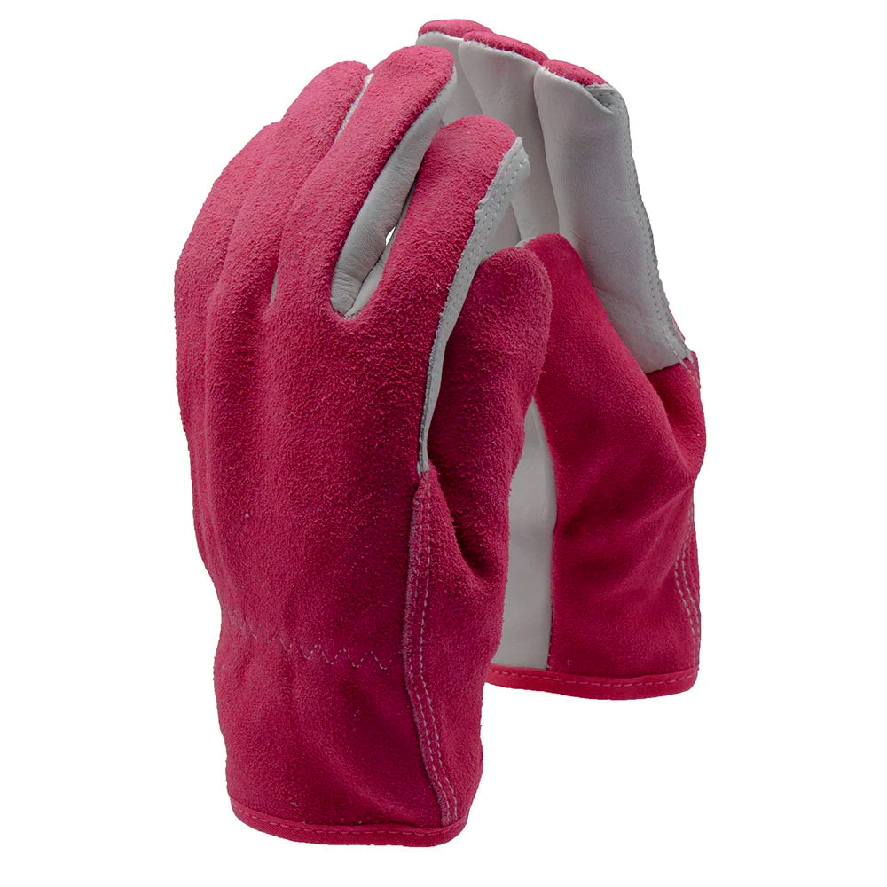 T&C Premium Leather & Suede Aubergine Gloves